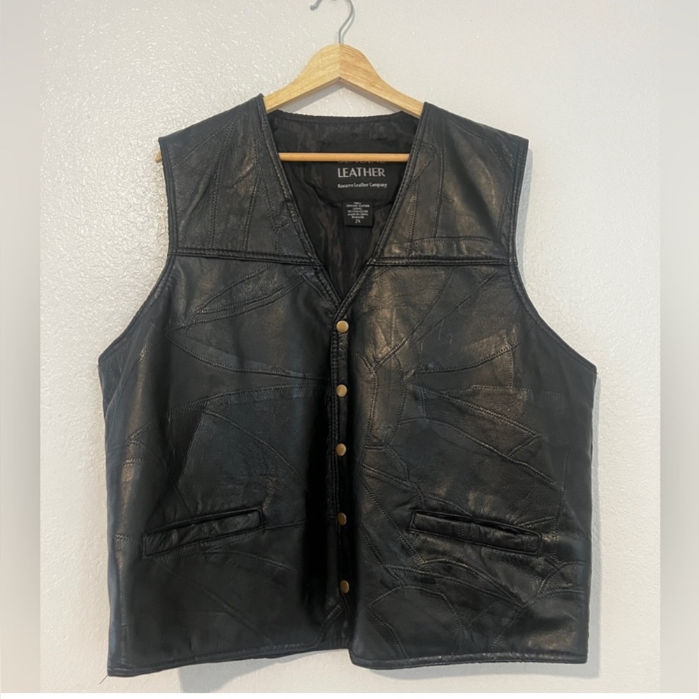 Navarre Leather Company Vintage Black Vest 2X